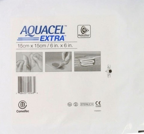 Curativo Aquacel Extra Hidrofibra 15x15 Cm Convatec 420673