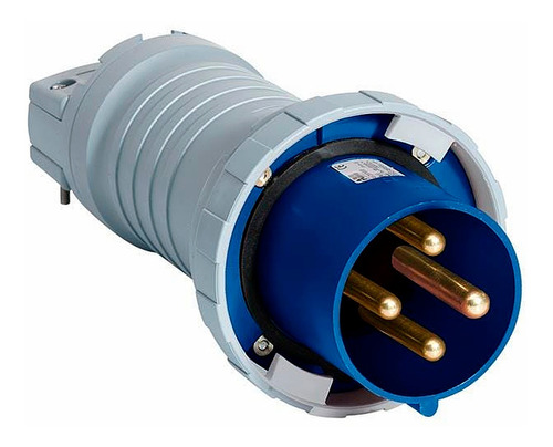 Plug Industrial Macho 63a 3p+t 200/250v 9h Ip67 Azul Abb