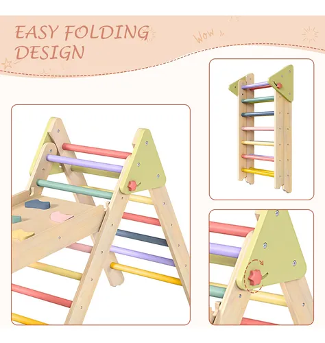 Juego De Juguetes De Escalada Aiwo Pikler Triangle 7 En 1 Pa