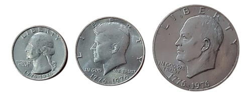 3 Juegos Monedas Quarter Half Dolar Bicentenario 1776-1976 (Usado)