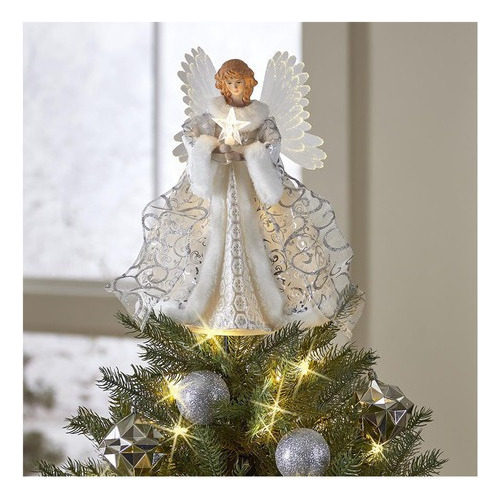 Decoración For Árbol De Navidad Con Diseño De Ángel, Con Lu