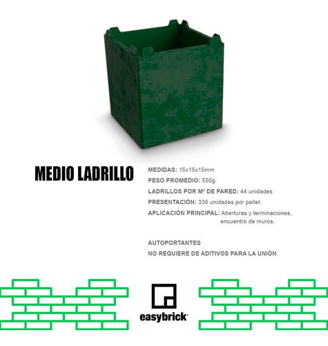 Ladrillos Easy Brick 15x15x30
