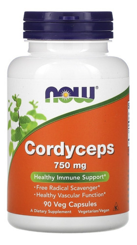Now Foods Cordyceps 750 Mg 90 Vegcapsules Soporte Inmune