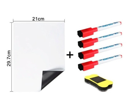 Pizarra Magnetica Hoja A4 Nevera Borrado En Seco Marcadores
