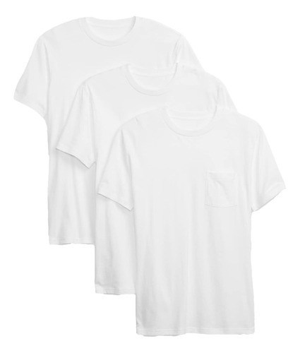 Gap Playera De Bolsillo Para Hombre (paquete De 3), Blanco 