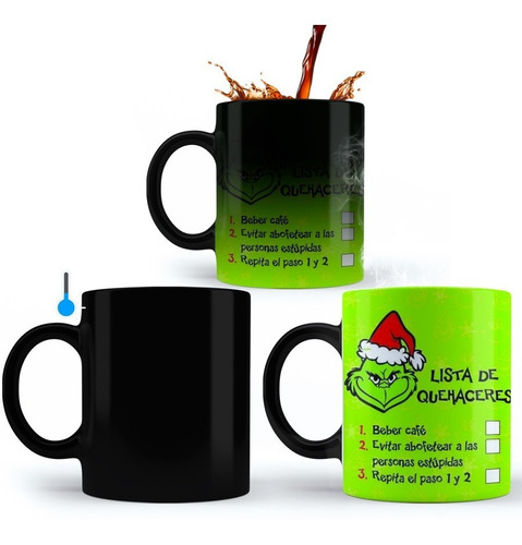 Imagen 4 de 5 de Tazas Mágica El Grinch Navidad Personalizadas ,sublimadas
