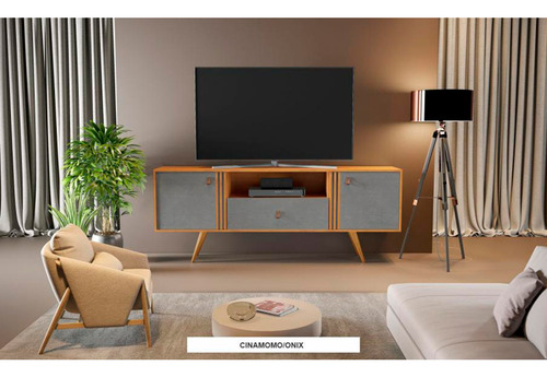 Rack Sublime Tv Até 70 Polegadas Candian Jcm Movelaria Cor Cinamomo/onix