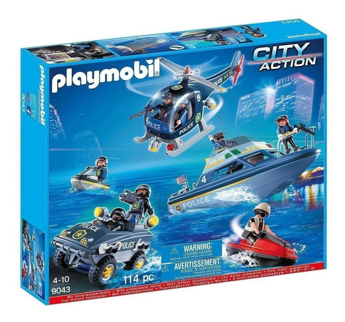 Playmobil City Action 9043 Conjunto Policia Swat Rescate 