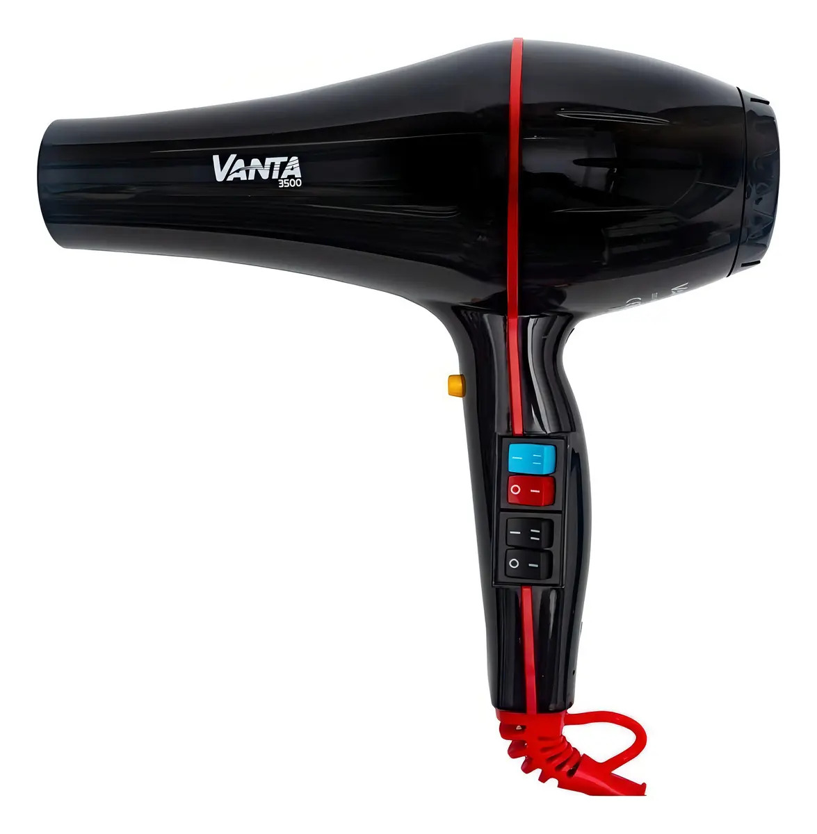 Secador De Pelo Vanta 3500 Profesional Peluqueria 1800w 6c Negro