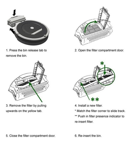 Filtro Hepa De 11 Piezas Para Filtros Irobot Roomba Para Asp