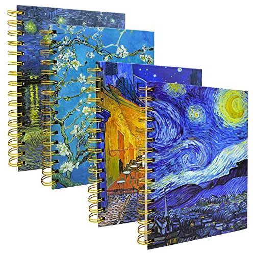 Juego De 4 Cuadernos A5 De Van Gogh, Cuaderno De Tapa D...