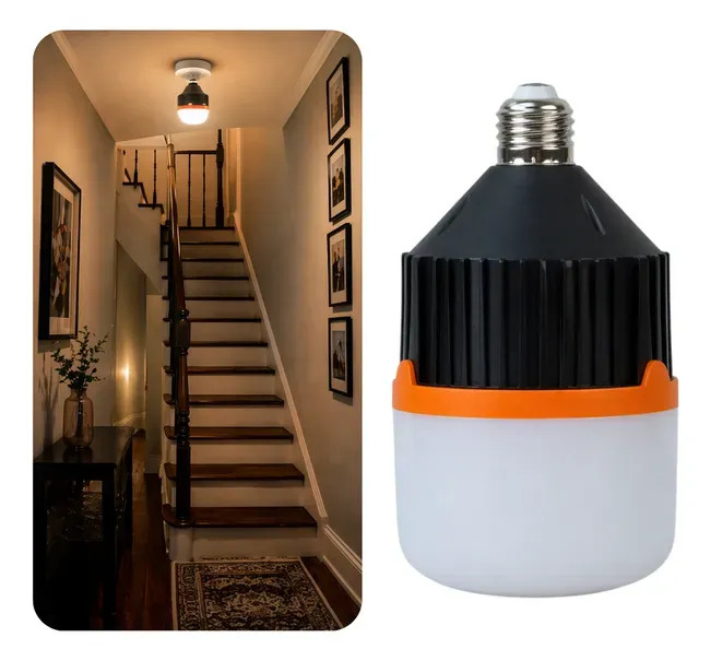 Luz Emergencia Recargable Led Automatica Lampara 50w E27 Blanco Frío