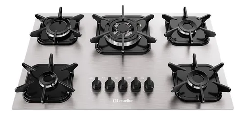 comprar Cooktop Mueller 5 Bocas Alumínio Com Queimador Tripla Chama