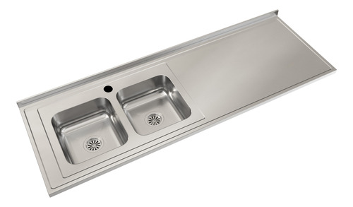 Mesada Acero Inox Johnson Bacha Cc37 Izquierda 180x61 Cm