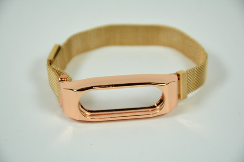 Imagem 5 de 9 de Pulseira Rose Dourada De Aço Inoxidável Para Mi Band 2