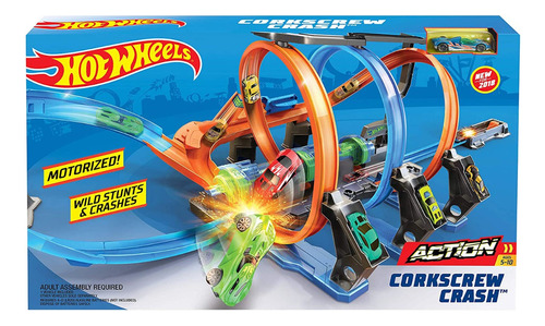 Hot Wheels Track Set Corkscrew Crash (motorizada)