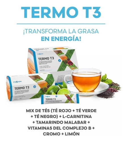 Combo Detox Prunex Más Termo T3 Quemar Grasa Fuxion