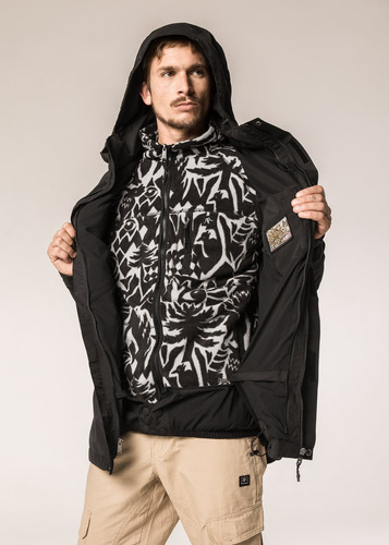 Chaqueta Hombre Volcano 3 En 1 Negra