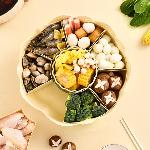 Bandeja De Verduras Dividida, Giratoria De 360°, Fuente De