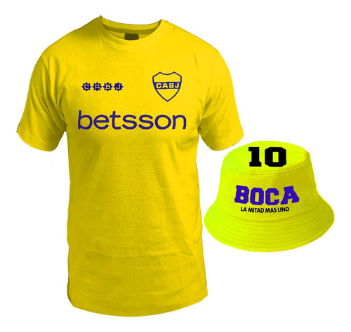 Remera + Piluso De Boca Juniors / N 10 / La Mitad Mas Uno 