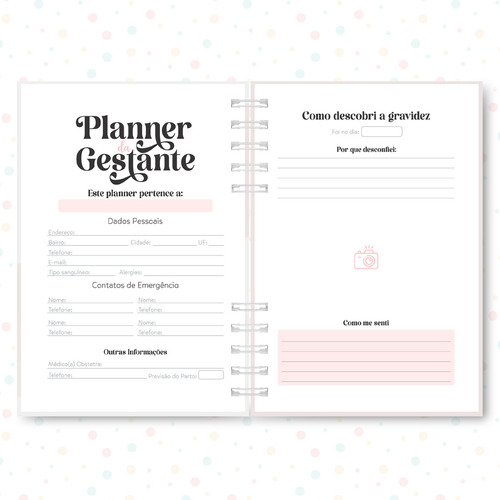 Planner Da Gestante Diário Minha Gestação Caderno Gestação Cor Modelo 2