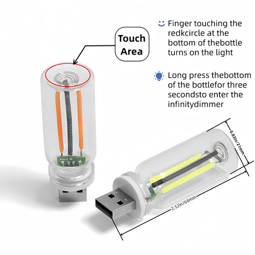 Luz Nocturna Led Con Control Táctil Retro, Estilo Japonés De