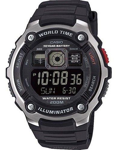 Reloj Casio Ae-2000w-1b 100m Gta 2 Años Agente Oficial Caba