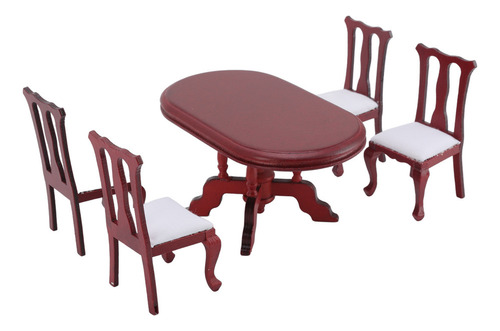 ` Juego De Sillas De Mesa De Comedor En Miniatura, Tamaño