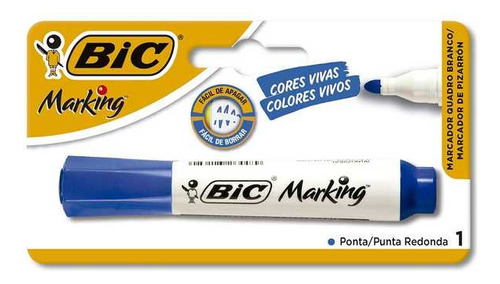 Pincel Marcador Quadro Branco Marking Azul 1 Un Bic