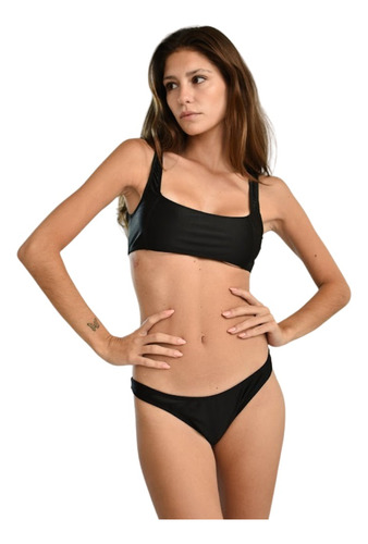 Traje De Baño Her Bikini Two Negro Top Crop Verano 24