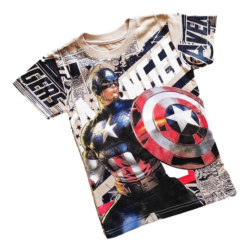 Franelas Para Niños Talla 2 A 10 Avenger Capitan America Ult