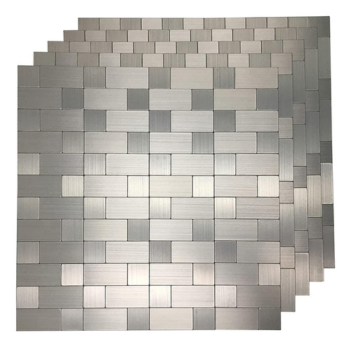 Mosaico Metal Para Pelar Pegar Plateado