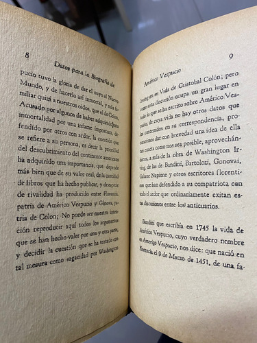 Datos Para La Biografía De Américo Vespucio. Usado (Usado)