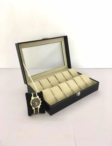 Imagen 2 de 5 de Caja Porta Reloj De 12 Unidades Organizador Estuche Relojes