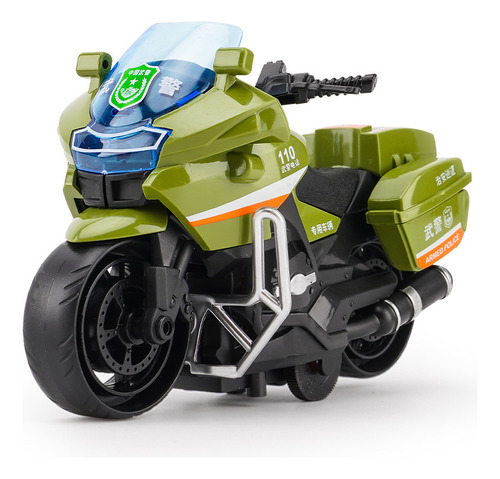 Juguetes Inertia Toy, Modelo De Motocicleta, Color Verde