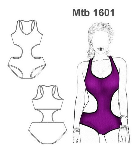 ( Moldes De Ropa)  Malla  Trikini Mujer 1601