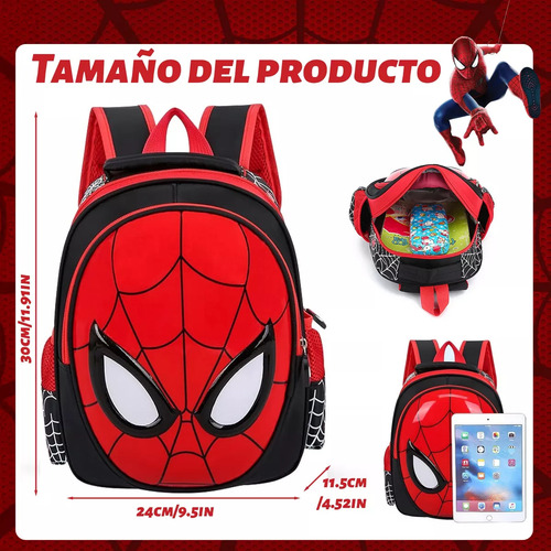 Mochila De Dibujos Animados 3d De Spider-man Para Niños En Edad Preescolar