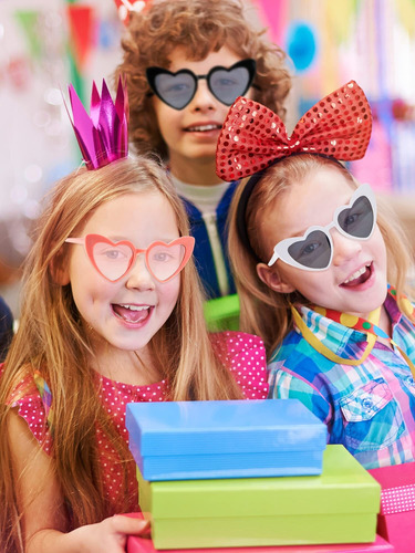 Paquete De 6 Lentes De Sol En Forma De Corazón For Niños