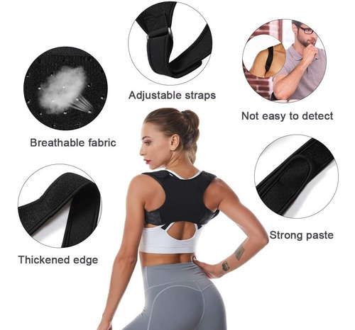 Imagen 7 de 10 de Corrector Postura Hombre Mujer Ajustable Cómodo Invisible