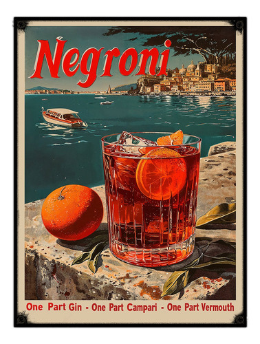 #1989 - Cuadro Decorativo 30 X 40 - Negroni Bar Trago Barman No Aplica No Aplica