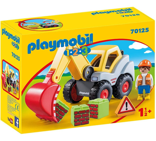  Juguete Bloques 1.2.3 Pala Excavadora Playmobil Niños