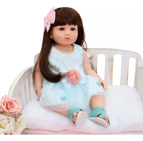 Boneca Bebe Reborn Malkitoys Silicone Amanda Morena 55cm - Malki toys