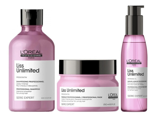 Pack Loreal Antifrizz Liss Unlimited Shampoo Máscara Aceite