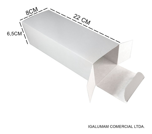 Caixa Papelão Branco 8,0x6,5x22,0cm Mod04-l (100unid)
