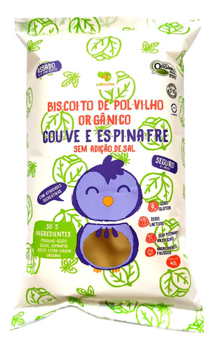 Biscoito Polvilho Couve E Espinafre Vegano Orgânico