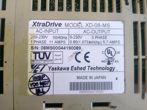 Servo Yaskawa Xtradrive Modelo Xd-08-ms (Usado)