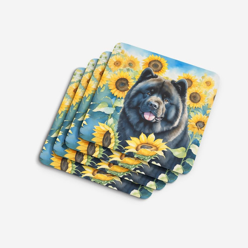 Carolines Treasures Chow Chow En Girasoles Posavasos De Espu