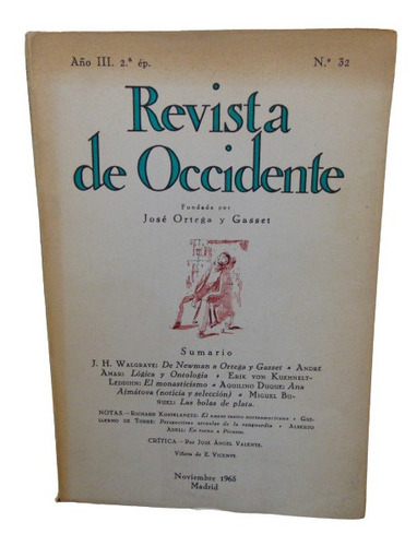 Adp Revista De Occidente Año Iii 2° Ep. N° 32 / Madrid 1965