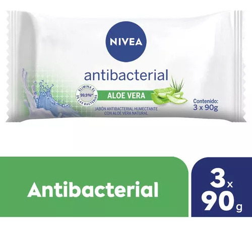 Jabon Antibacterial Nivea Aloe Vera Pack X 3 X 90 Grs