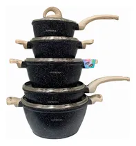 Comprar  Ollas Suprema De Granito Con Revestimiento En Mármol 10 Pcs